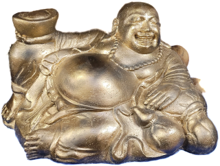 Liegender Lucky Buddha in gold